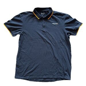 McLaren Polo Shirt Men's F1 Formula 1 Racing Team Black Orange Size XL